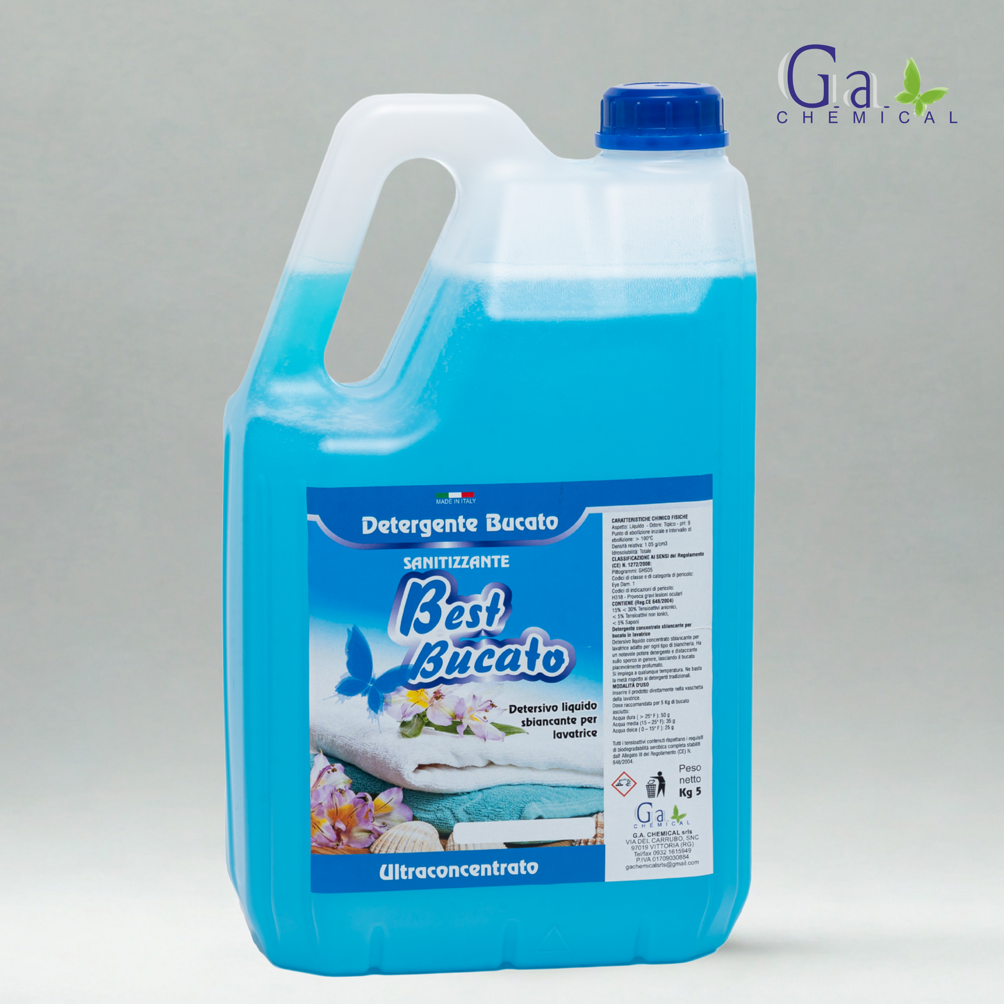 BUCATO SBIANCANTE - Detersivo liquido sbiancante concentrato per lavatrice - 5kg