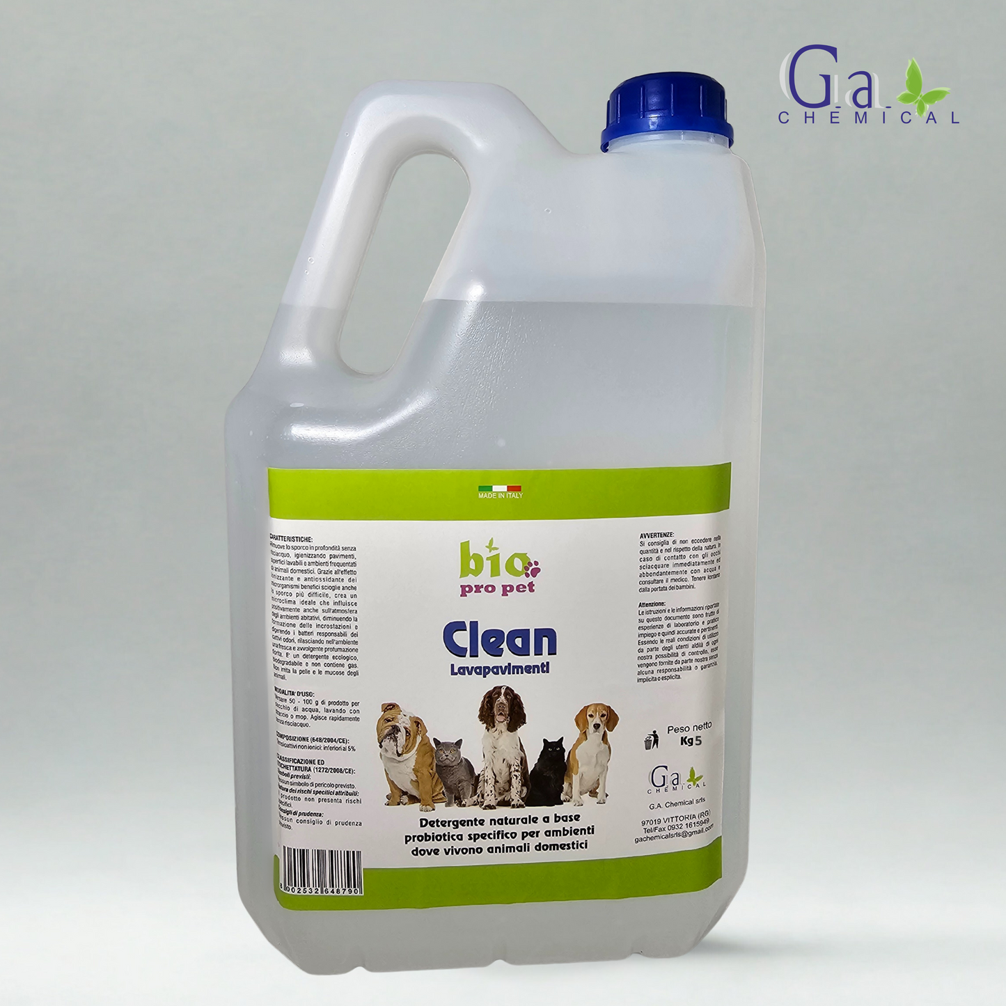 BIO PRO PET CLEAN LAVAPAVIMENTI - Detergente naturale probiotico per ambienti con animali - 1kg o 5kg