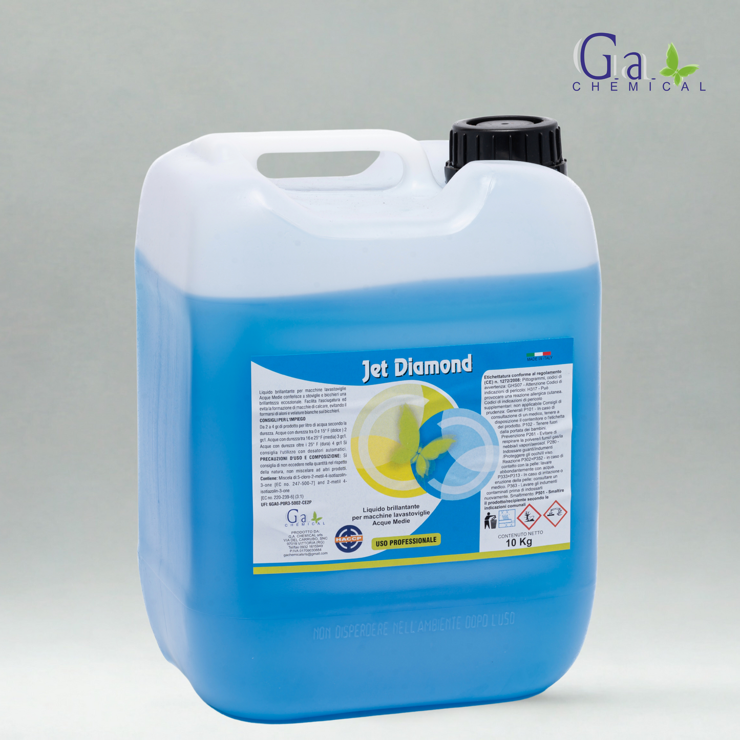 JET DIAMOND - Liquido brillantante per macchine lavastoviglie - 5kg, 10kg o 25kg