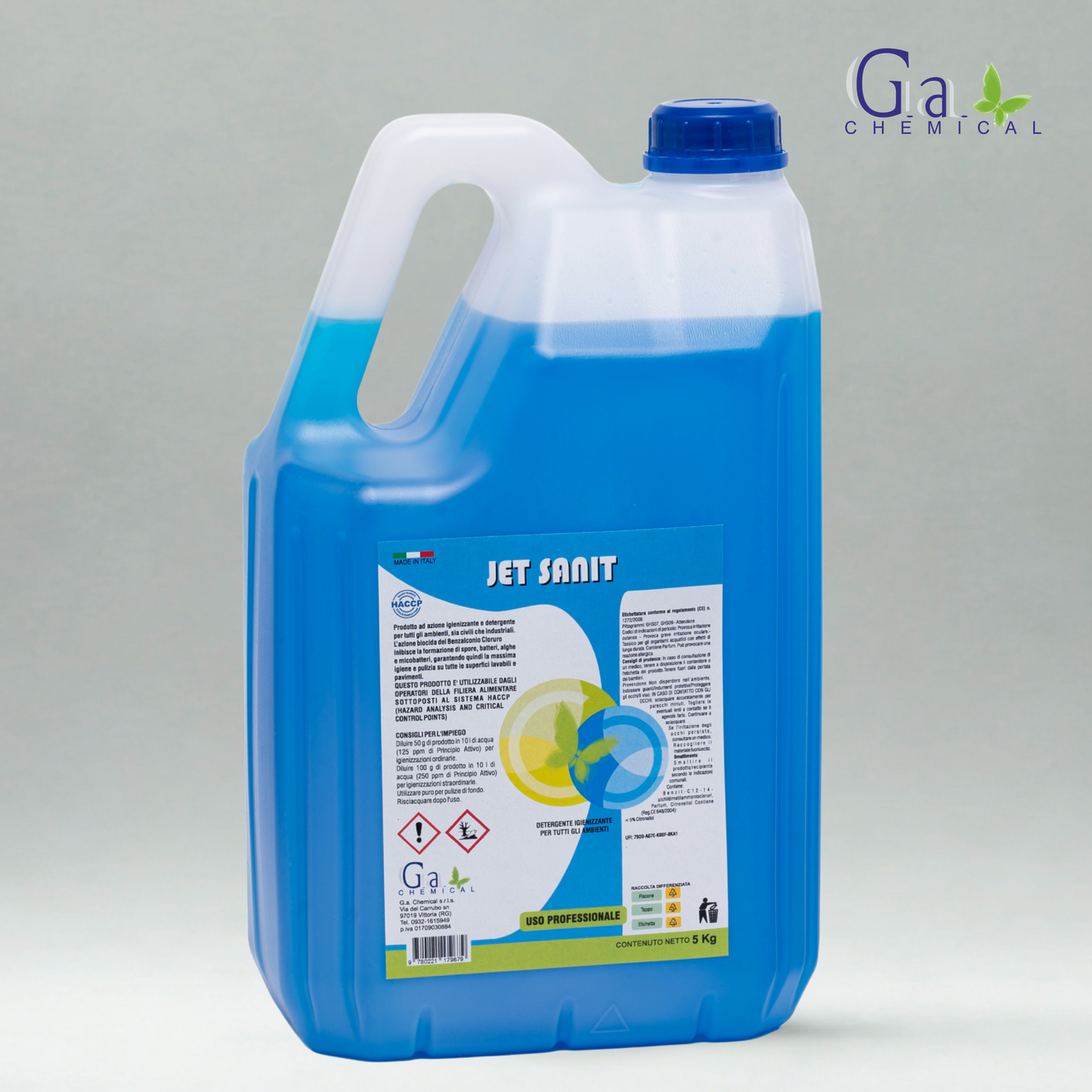 JET SANIT - Detergente sanitizzante per attrezzature e piani di lavoro - 750ml o 5kg