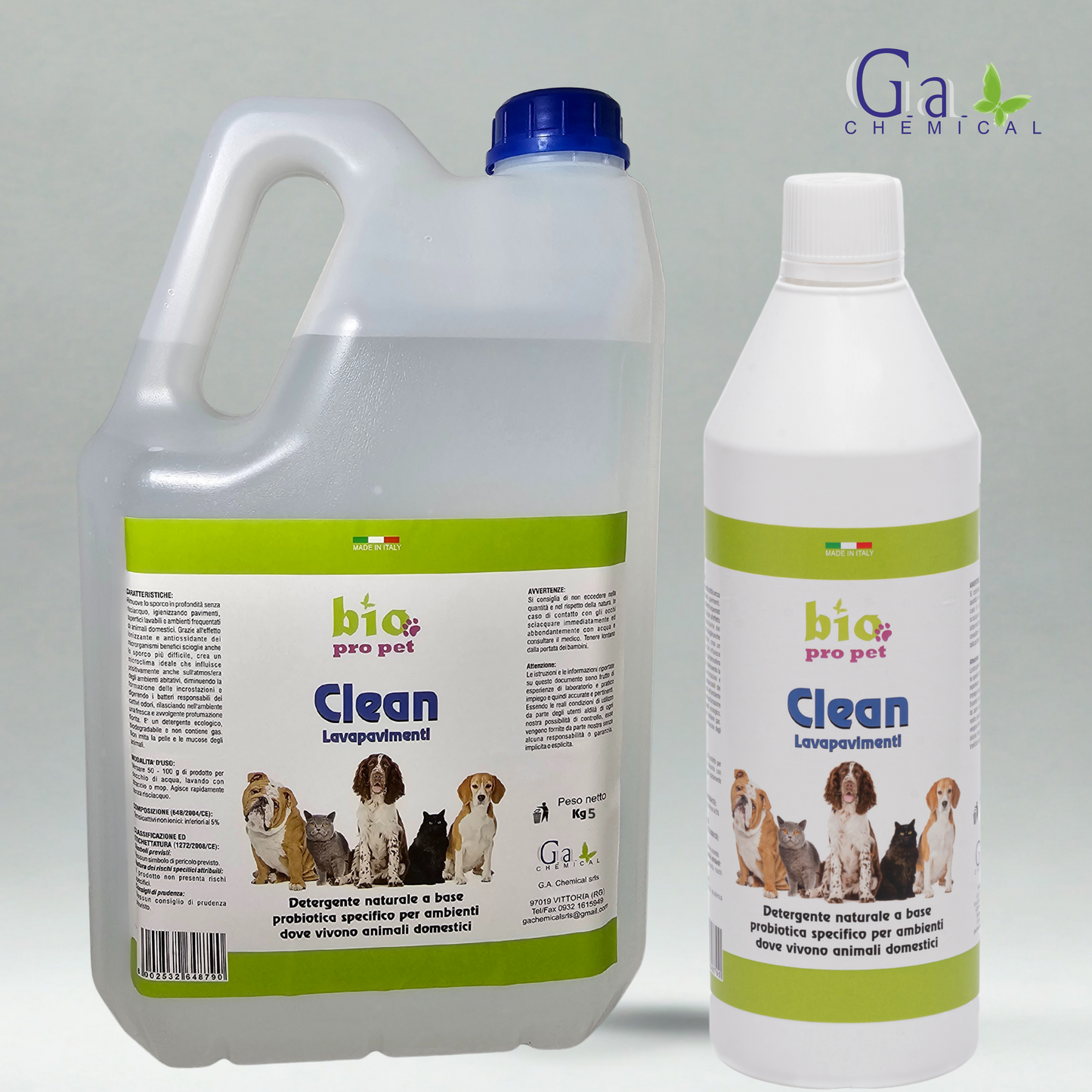 BIO PRO PET CLEAN LAVAPAVIMENTI - Detergente naturale probiotico per ambienti con animali - 1kg o 5kg