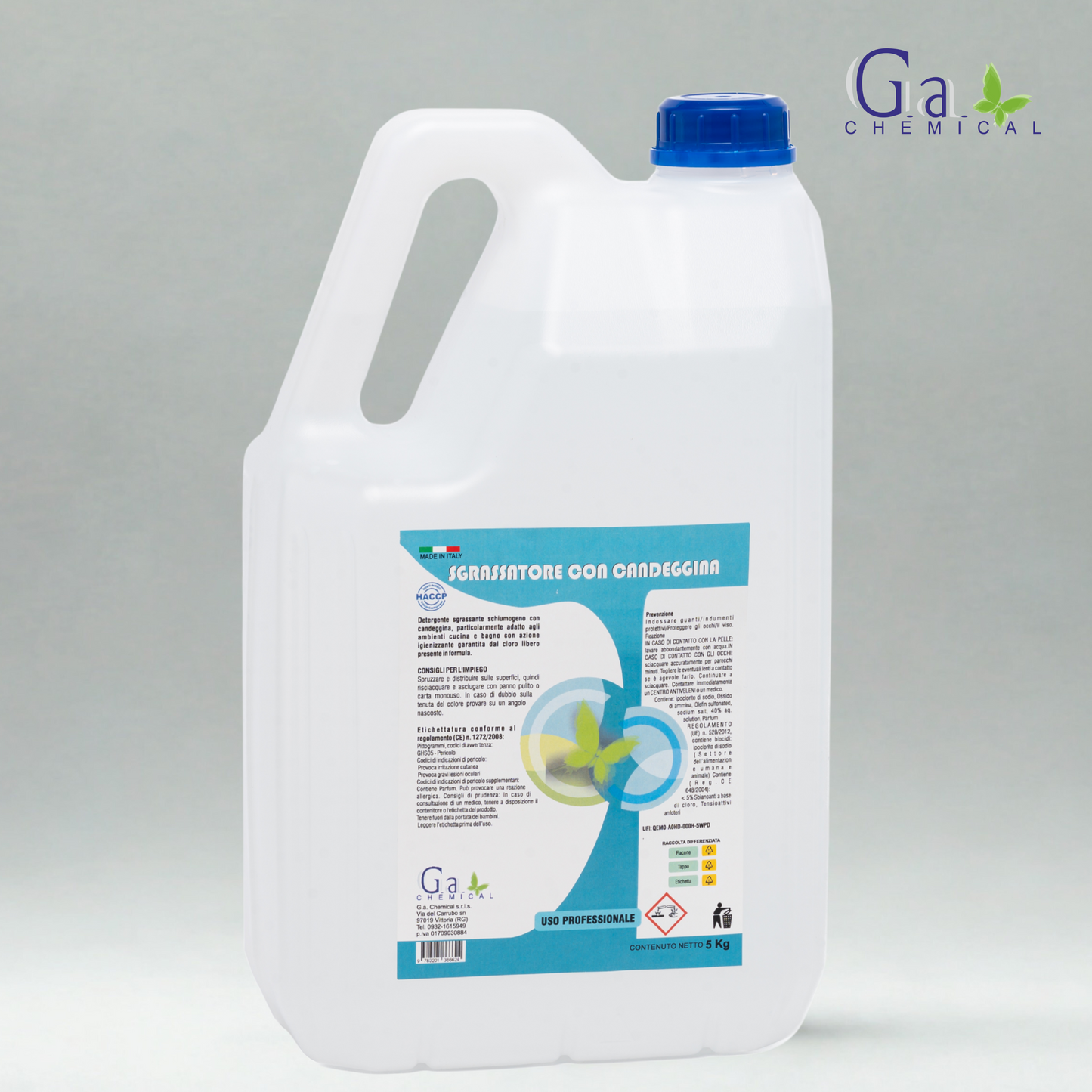SGRASSATORE CON CANDEGGINA - Detergente sgrassante schiumogeno - 750ml o 5kg