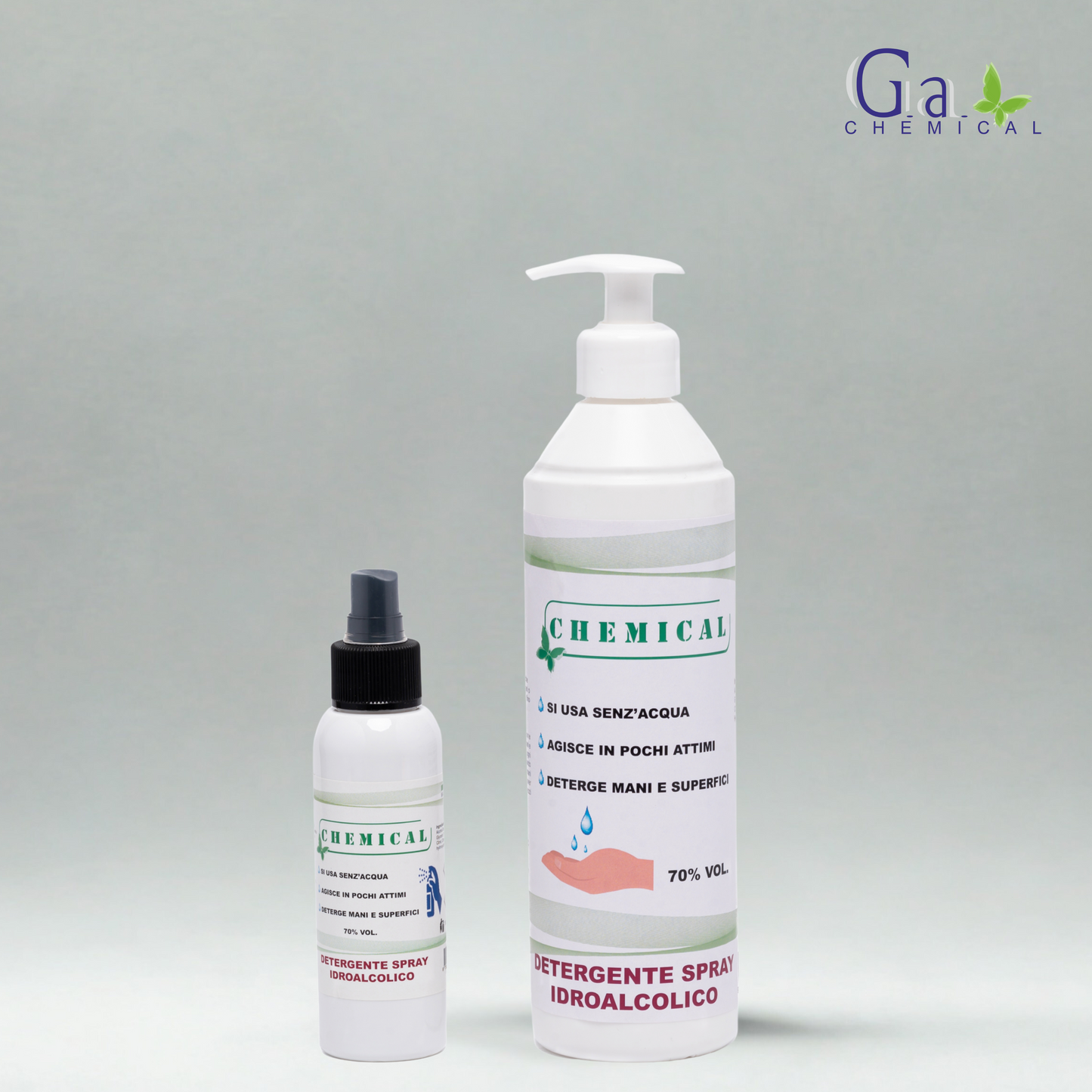 DETERGENTE IDROALCOLICO - Soluzione alcolica per mani e superfici - da 100ml a 5L