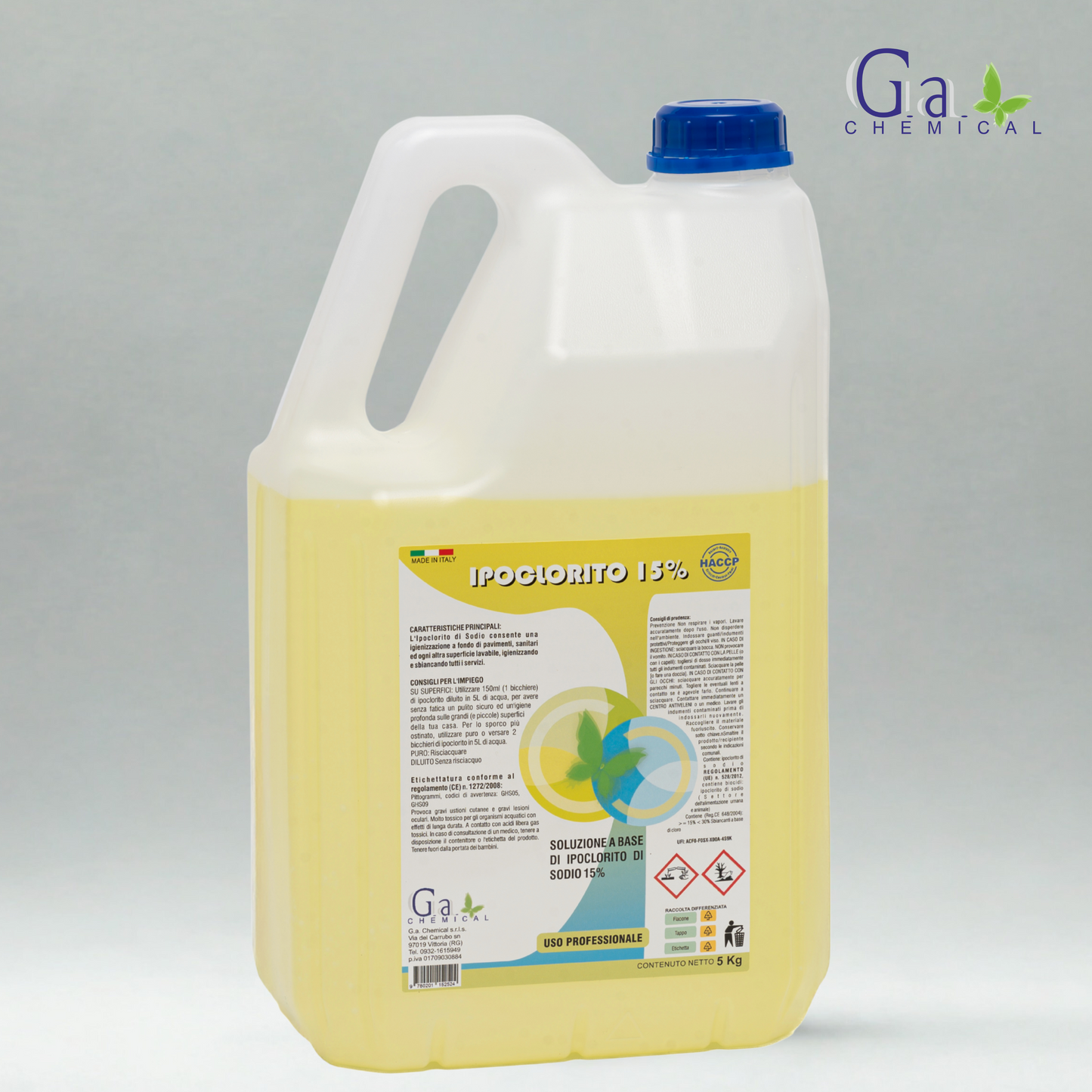 IPOCLORITO 15% - Soluzione a base di ipoclorito di sodio - 5kg