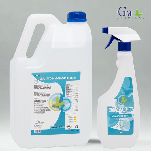 SGRASSATORE CON CANDEGGINA - Detergente sgrassante schiumogeno - 750ml o 5kg