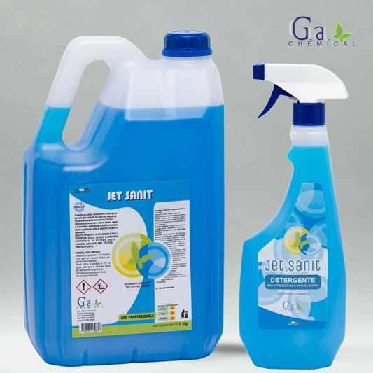 JET SANIT - Detergente sanitizzante per attrezzature e piani di lavoro - 750ml o 5kg