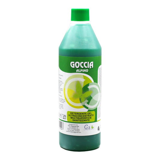 Goccia Alpino Detergente ultraconcentrato in gel destinato al lavaggio di tutti i tipi di pavimenti e superfici lavabili. 1kg