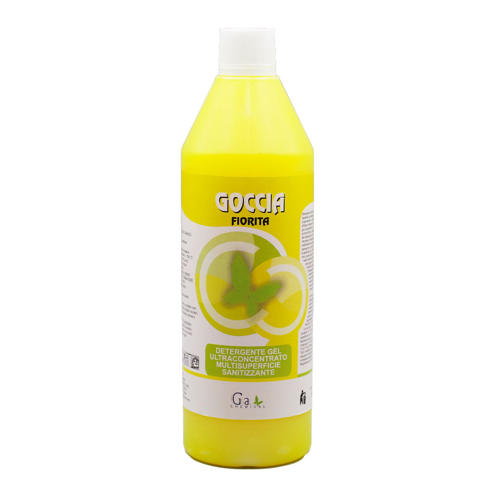 Goccia Fiorita Detergente ultraconcentrato in gel destinato al lavaggio di tutti i tipi di pavimenti e superfici lavabili. 1kg