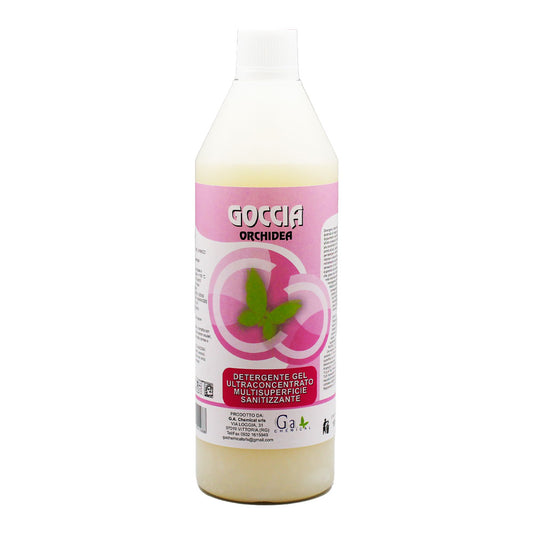 Goccia Orchidea Detergente ultraconcentrato in gel destinato al lavaggio di tutti i tipi di pavimenti e superfici lavabili. 1kg
