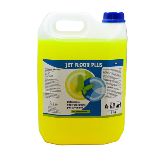 Jet Floor Plus: 10kg - Detergente superprofumato per pavimenti a rapida asciugatura.